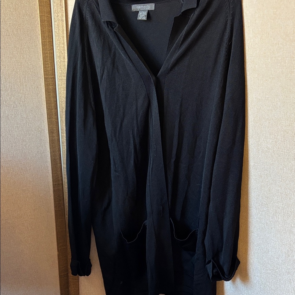 FINAL MARKDOWN Elements Black coat length cardigan large
